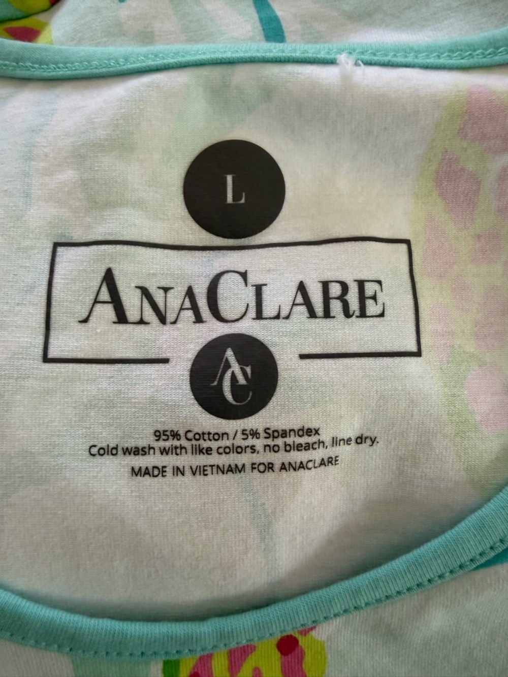 EUC AnaClare Sleeveless‎ Sea Turtle Print Shift Dress in Aqua & Lime, Large - Picture 8 of 9